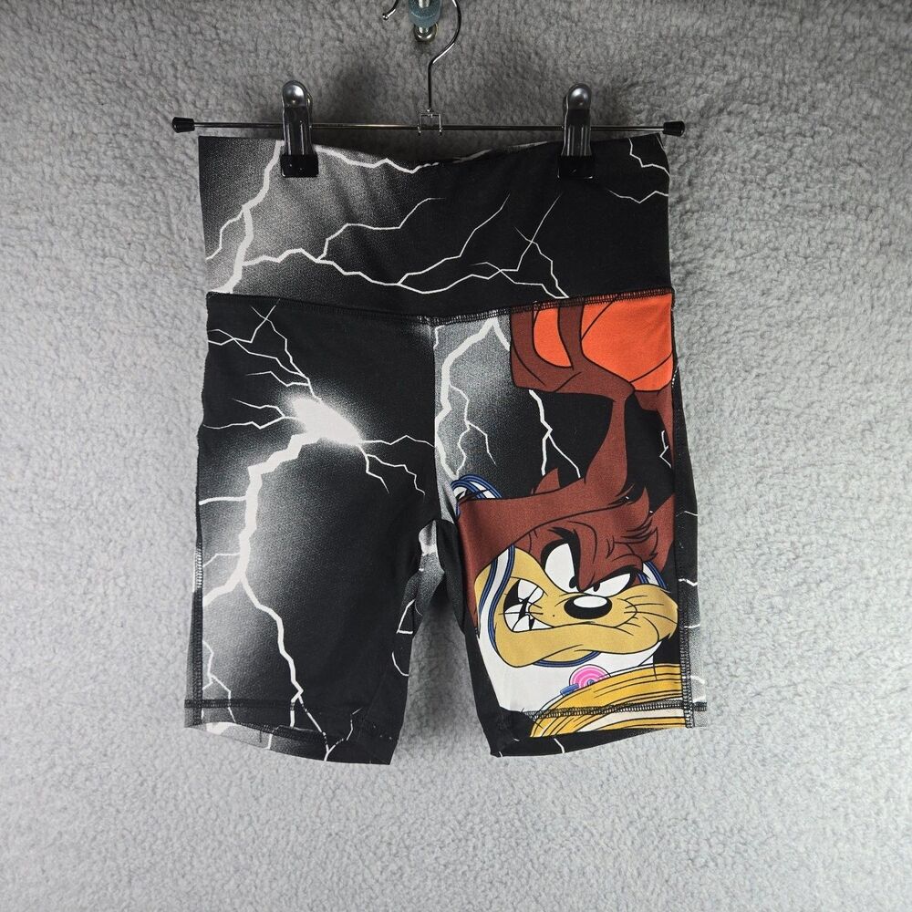 Space Jam Tasmanian Devil Basketball Shorts A New Legacy Womens XS Black Stretch